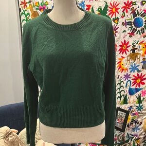 J. Crew Women's Forest Green Crewneck Cashmere Sweater